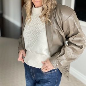 VINTAGE leather oversized jacket